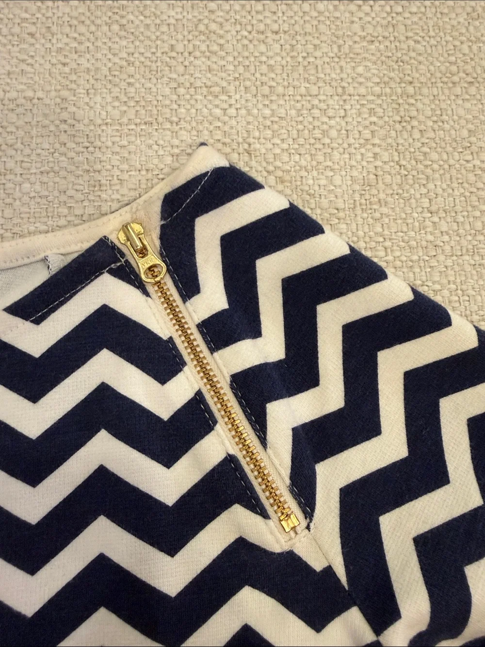 Gymboree Chevron Shift Dress in Navy, White & Magenta
